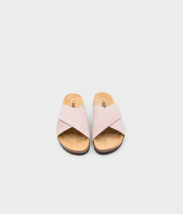 Sandgrens Soria Criss-cross Cork Sandal Pale Pink