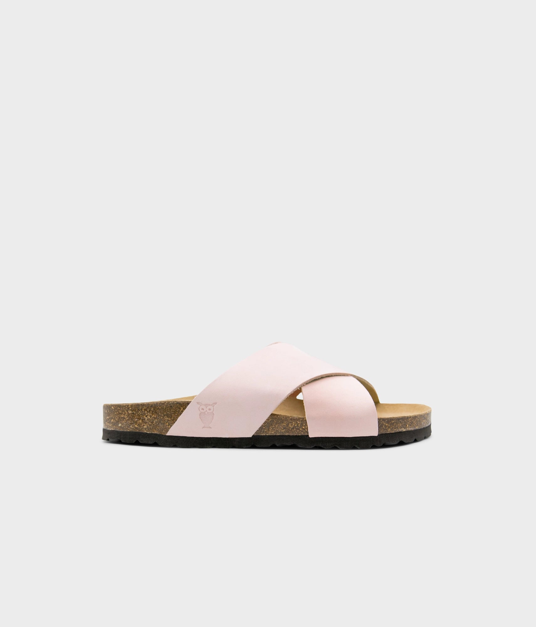 sandgrens Soria criss-cross cork sandal Pale Pink