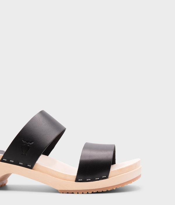 Sandgrens Stockholm Low Slip-in Clog Sandal Black