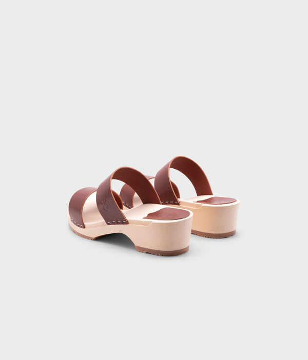 Sandgrens Stockholm Low Slip-in Clog Sandal Cognac