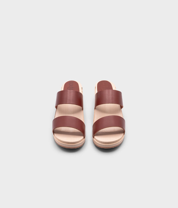 Sandgrens Stockholm Low Slip-in Clog Sandal Cognac