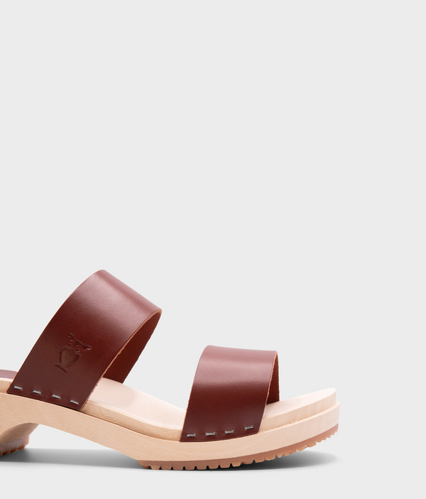 Sandgrens Stockholm Low Slip-in Clog Sandal Cognac