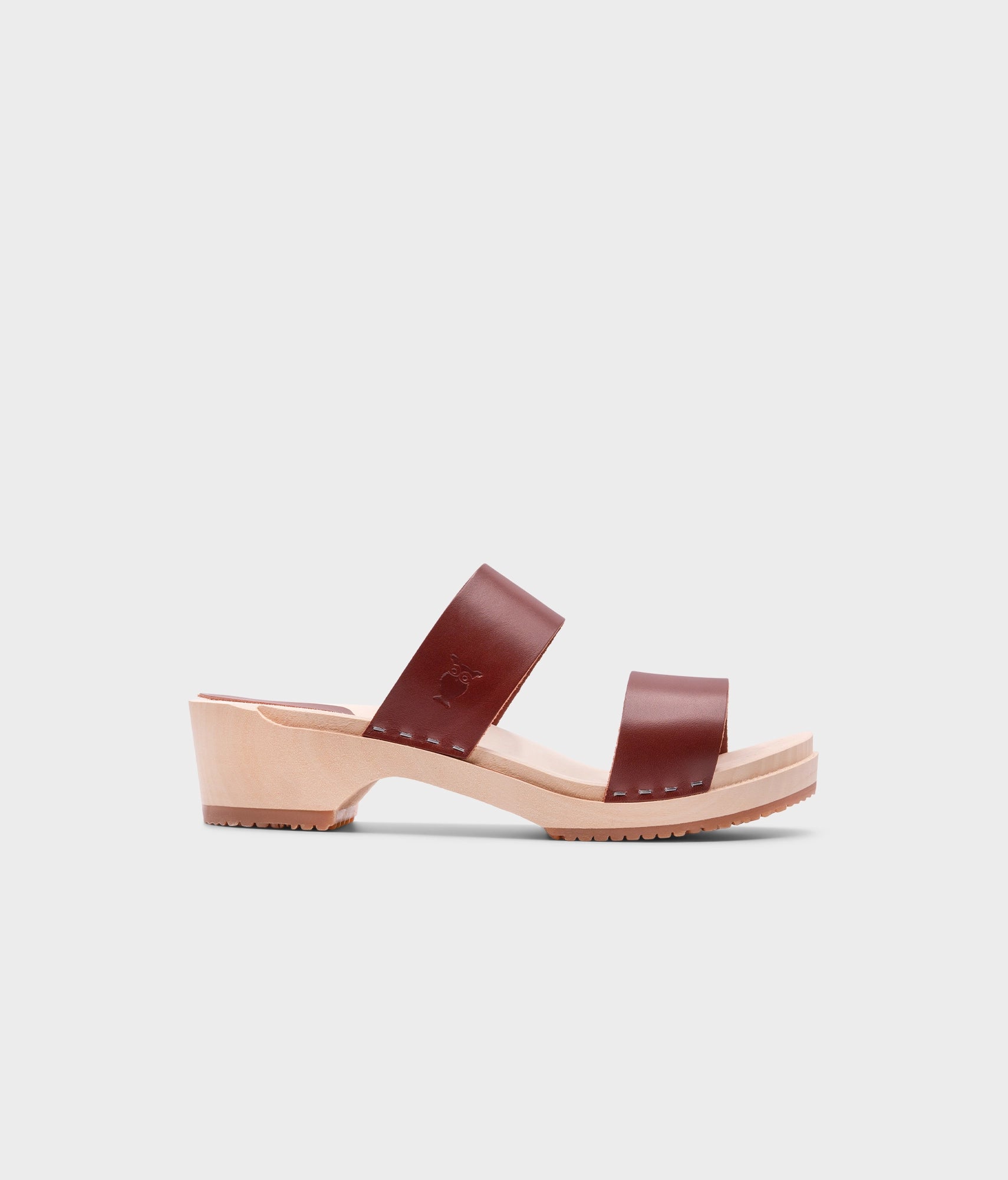 sandgrens Stockholm low slip-in clog sandal Cognac