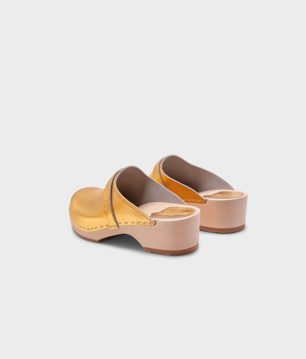 Sandgrens Tokyo Classic Clog Mule Metallic Gold
