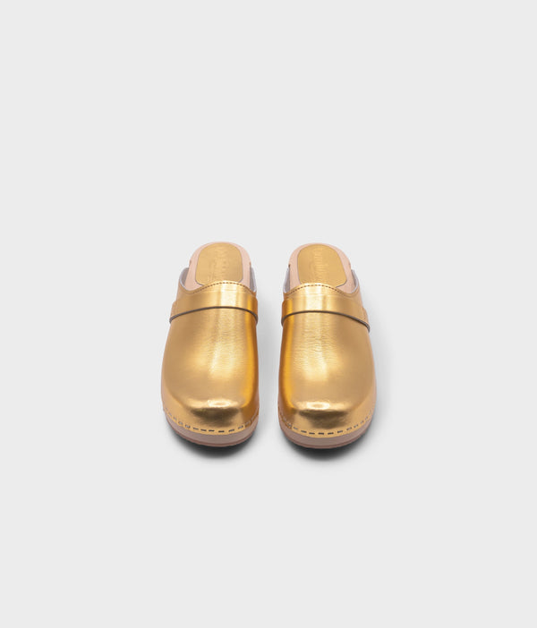 Sandgrens Tokyo Classic Clog Mule Metallic Gold