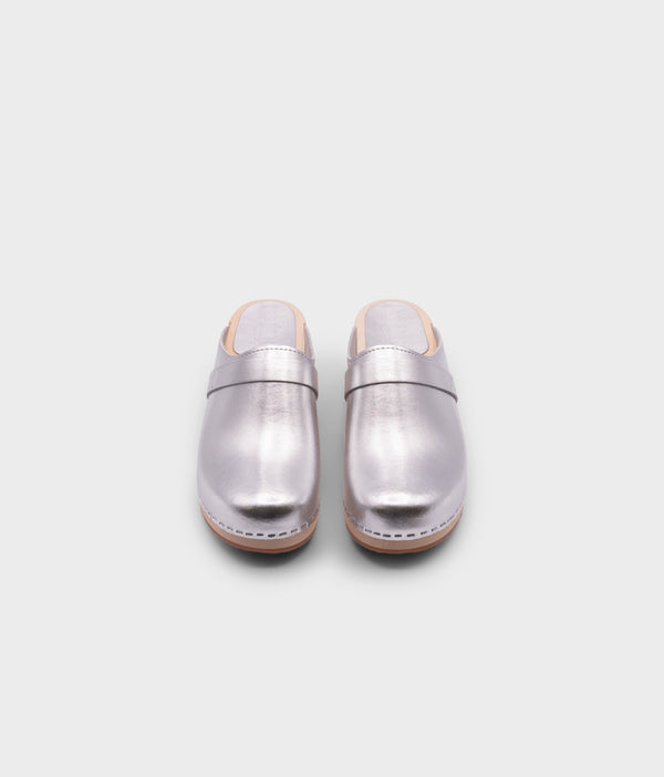Sandgrens Tokyo Classic Clog Mule Metallic Silver