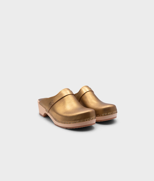 Sandgrens Tokyo Classic Clog Mule Rustic Gold