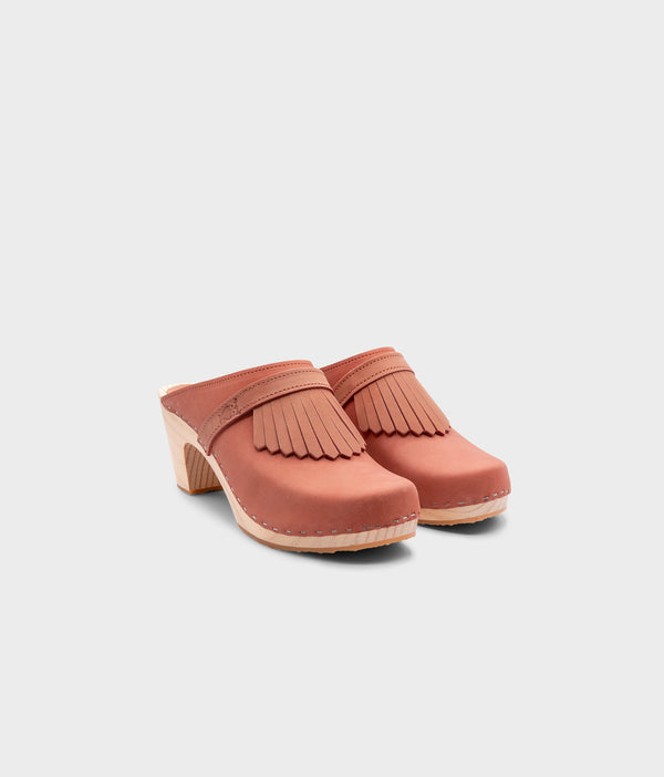 Sandgrens Venice Fringed Clog Mule Blush
