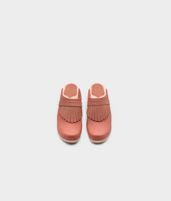 Sandgrens Venice Fringed Clog Mule Blush