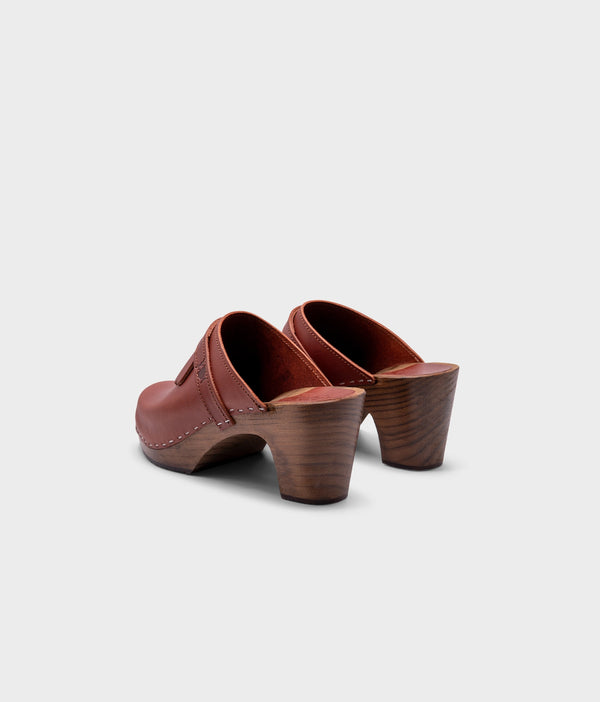 Sandgrens Venice Fringed Clog Mule Cognac