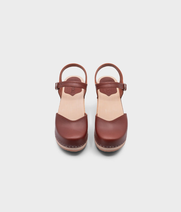 Sandgrens Victoria Classic Clog Sandal Cognac