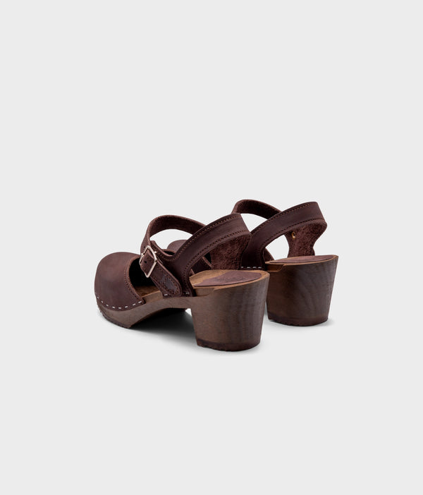 Sandgrens Victoria Classic Clog Sandal Fudge