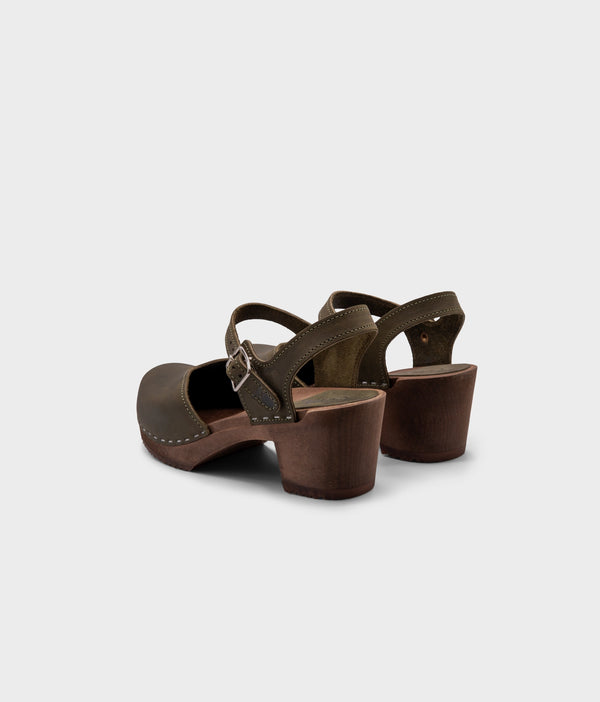 Sandgrens Victoria Classic Clog Sandal Olive