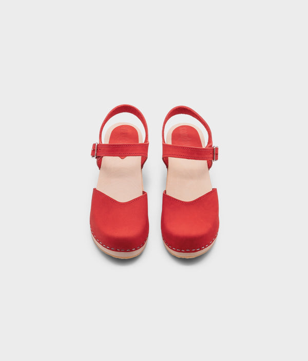 Sandgrens Victoria Classic Clog Sandal Red
