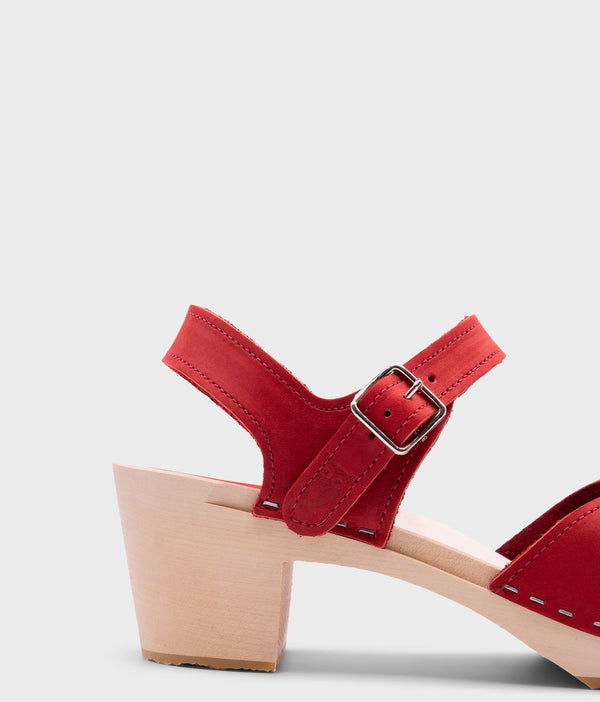 Sandgrens Victoria Classic Clog Sandal Red