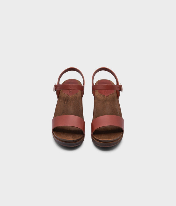 Sandgrens Vienna Low Open-toe Clog Sandal Cognac