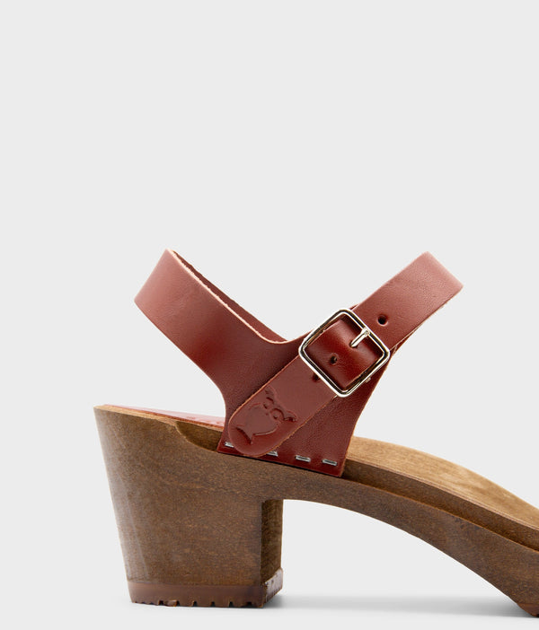 Sandgrens Vienna Open-toe Clog Sandal Cognac