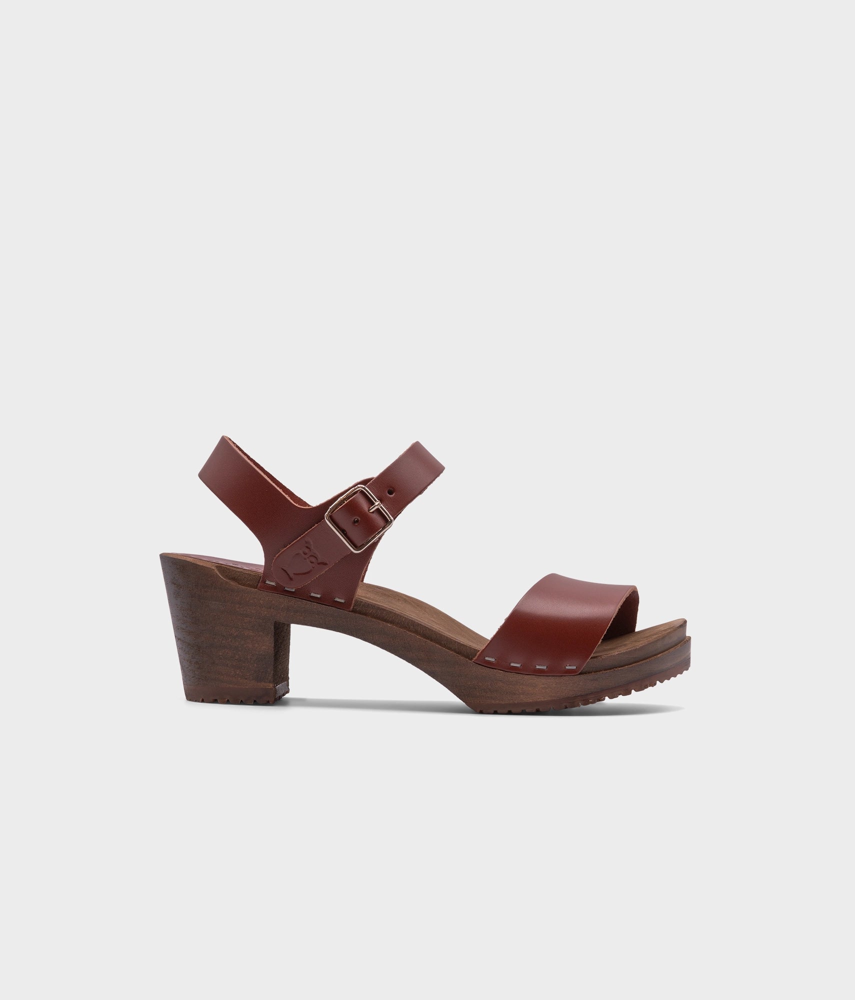 sandgrens Vienna open-toe clog sandal Cognac