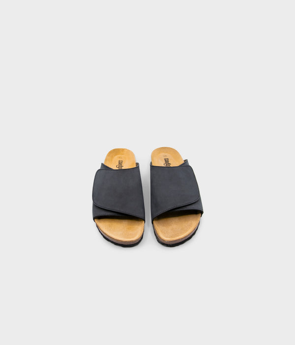 Sandgrens Vigo Velcro Cork Sandal Black Ember