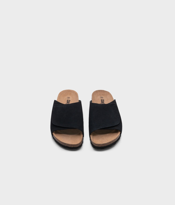 Sandgrens Vigo Velcro Cork Sandal Black Ember