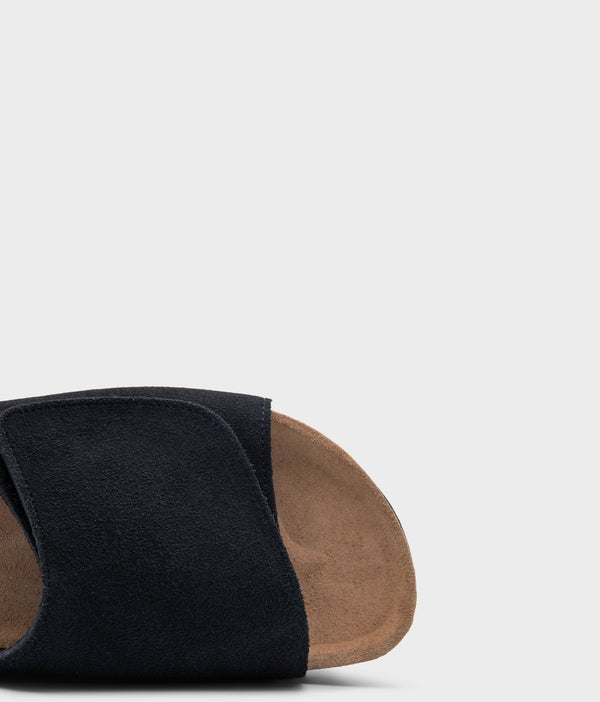 Sandgrens Vigo Velcro Cork Sandal Black Ember