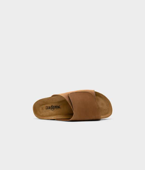 Sandgrens Vigo Velcro Cork Sandal Hazel Brown