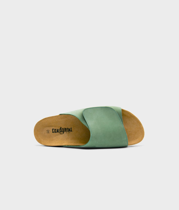 Sandgrens Vigo Velcro Cork Sandal Jade Green