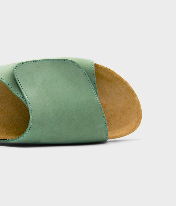 Sandgrens Vigo Velcro Cork Sandal Jade Green