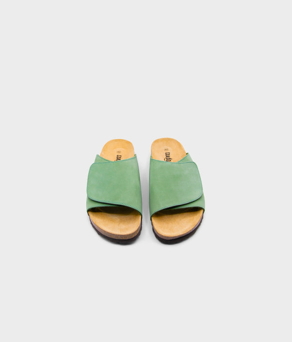 Sandgrens Vigo Velcro Cork Sandal Jade Green