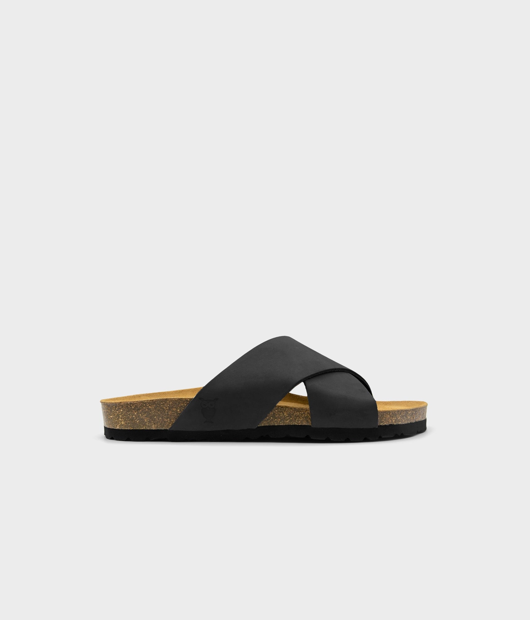sandgrens Soria criss-cross cork sandal Black Ember