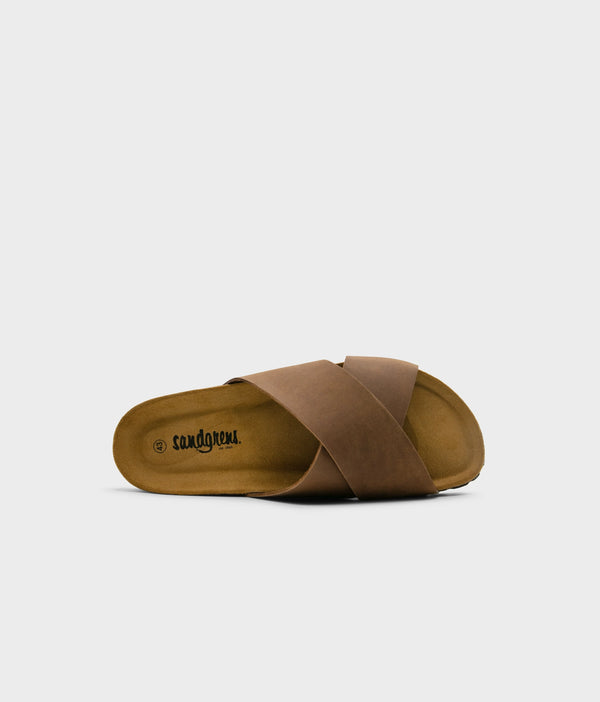 Sandgrens Soria Criss-cross Cork Sandal Hazel Brown