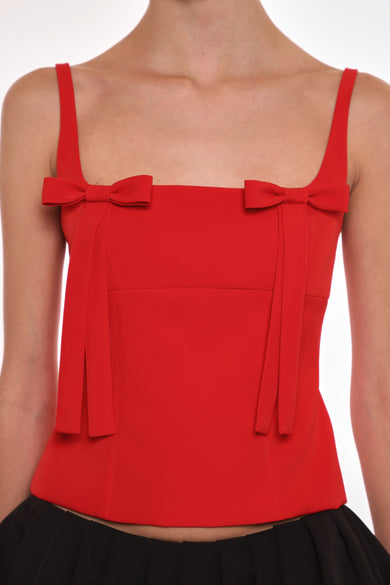 Sandy Liang AMELIE TOP IN RED