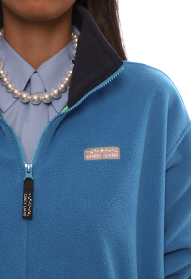 Sandy Liang ASCHER PULLOVER FLEECE IN BLUE