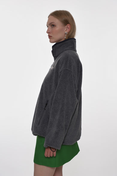 Sandy Liang ASCHER PULLOVER FLEECE IN GREY