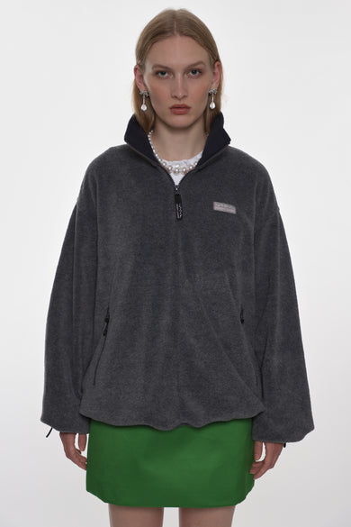 Sandy Liang ASCHER PULLOVER FLEECE IN GREY