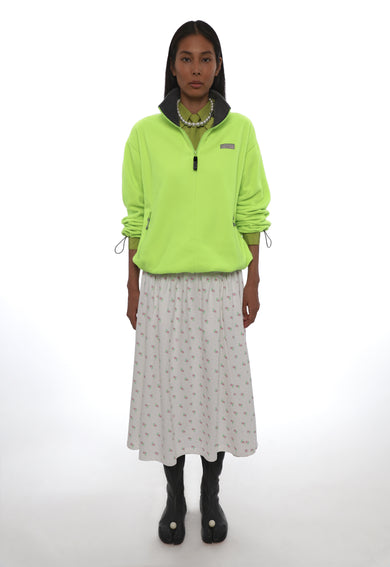 Sandy Liang ASCHER PULLOVER FLEECE IN NEON GREEN