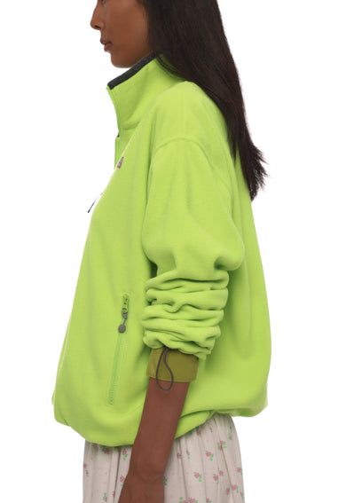 Sandy Liang ASCHER PULLOVER FLEECE IN NEON GREEN