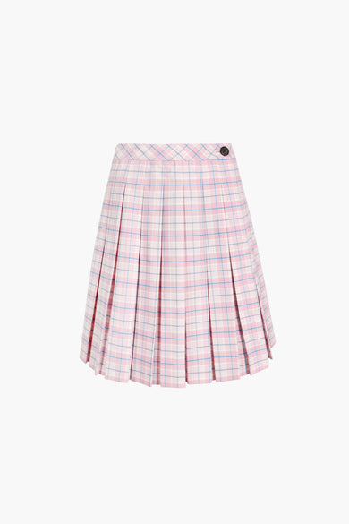 sandy liang ASTRA SKORT IN PINK TARTAN