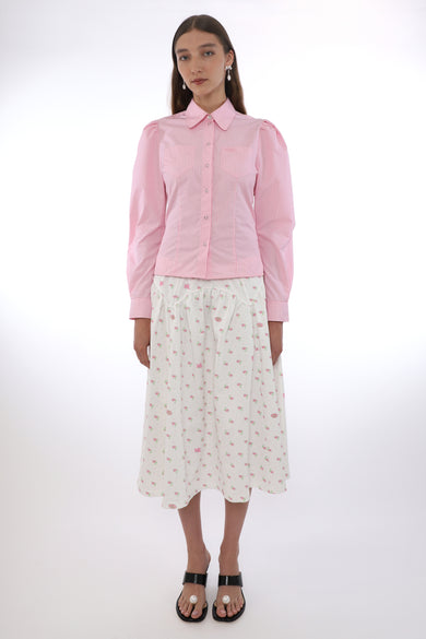 Sandy Liang BAELA TOP IN PINK STRIPE