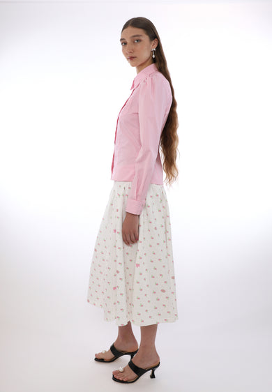 Sandy Liang BAELA TOP IN PINK STRIPE