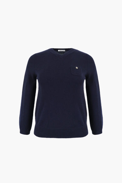 sandy liang BISKY CASHMERE SWEATER IN NAVY