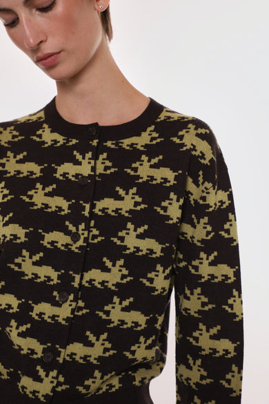 Sandy Liang BOUCHETTE CARDIGAN IN BROWN