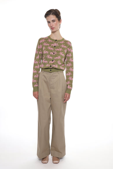 Sandy Liang BOUCHETTE CARDIGAN IN OLIVE