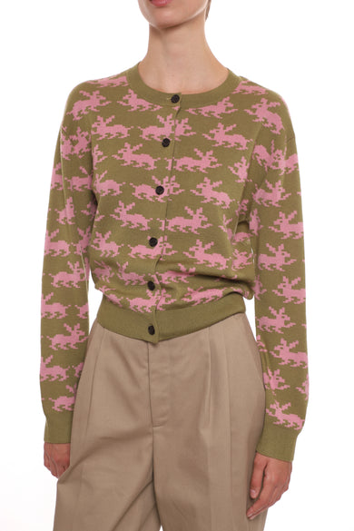 Sandy Liang BOUCHETTE CARDIGAN IN OLIVE