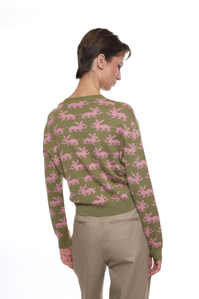 Sandy Liang BOUCHETTE CARDIGAN IN OLIVE