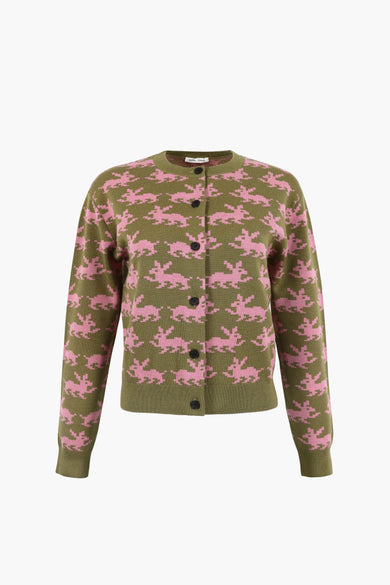 sandy liang BOUCHETTE CARDIGAN IN OLIVE