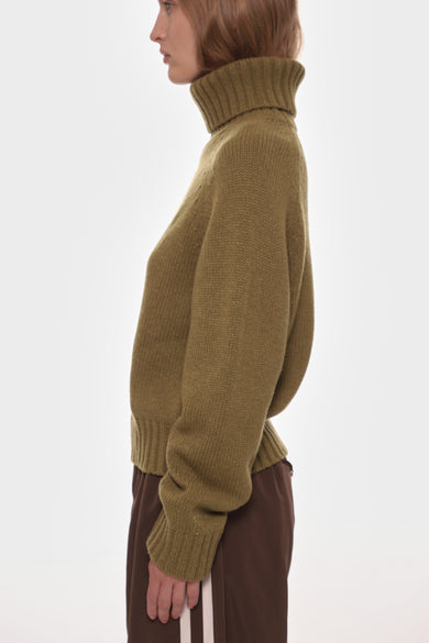 Sandy Liang BUBBLES SWEATER IN OLIVE