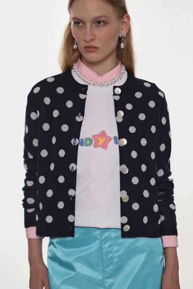 Sandy Liang CAIRO CARDIGAN IN NAVY