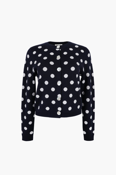 sandy liang CAIRO CARDIGAN IN NAVY