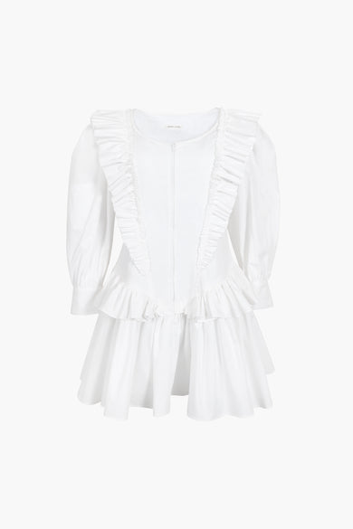 sandy liang CALLIE DRESS IN WHITE